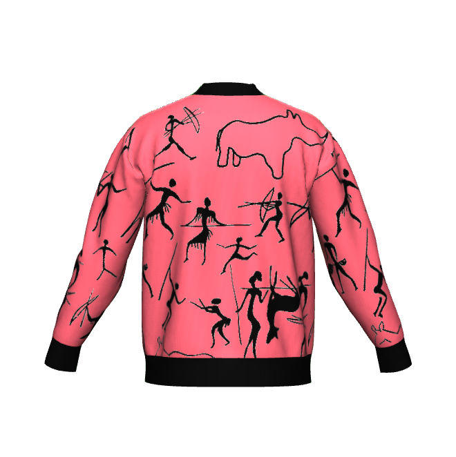 Pink Cave Painting Cardigan