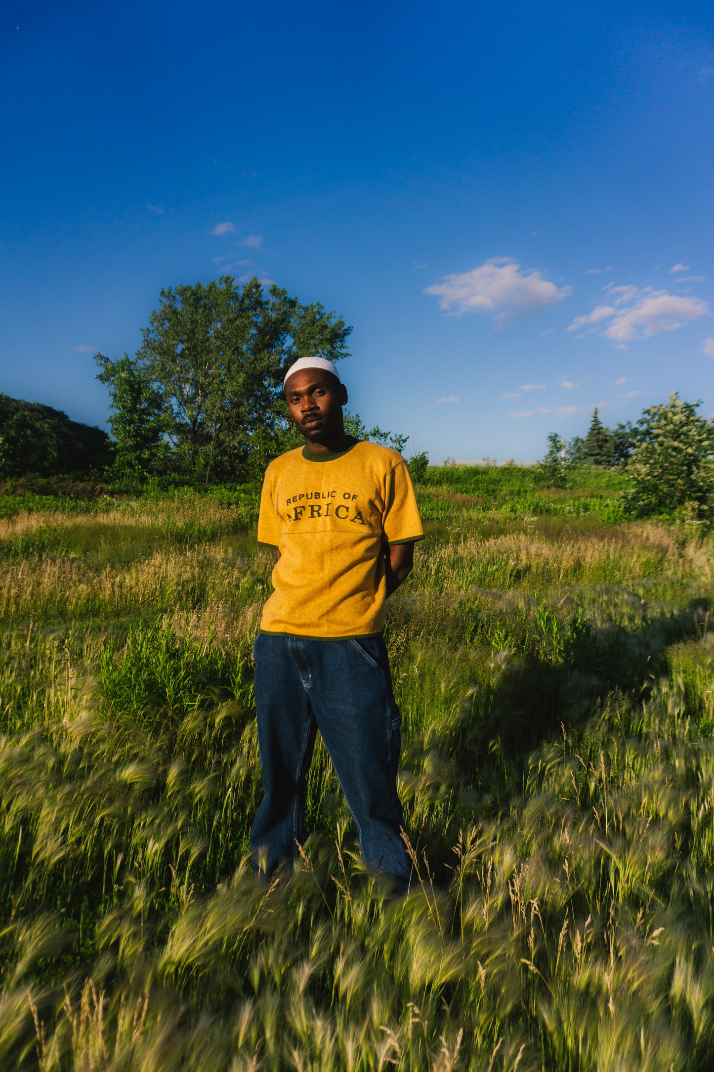 Republic Of Africa Yellow Short Sleeve Knitwear