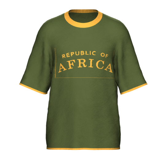 Republic of Africa Green Short Sleeve Knitwear