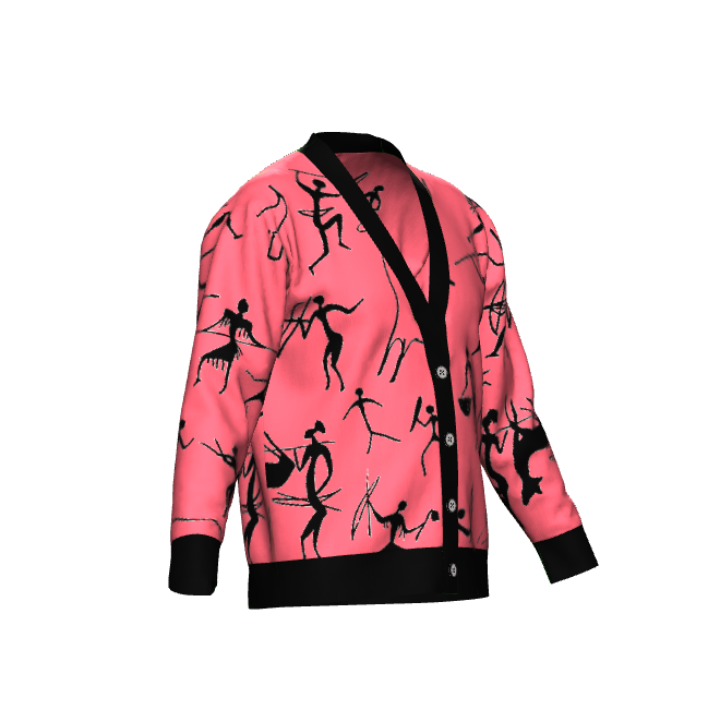 Pink Cave Painting Cardigan