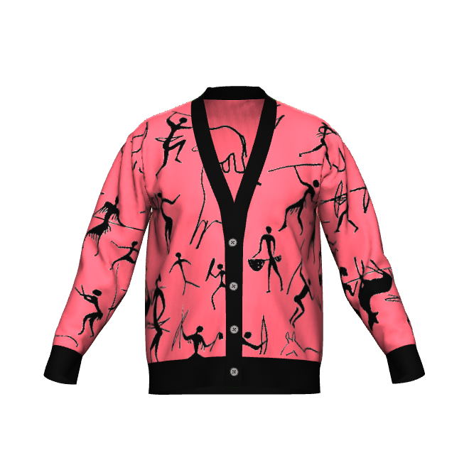 Pink Cave Painting Cardigan